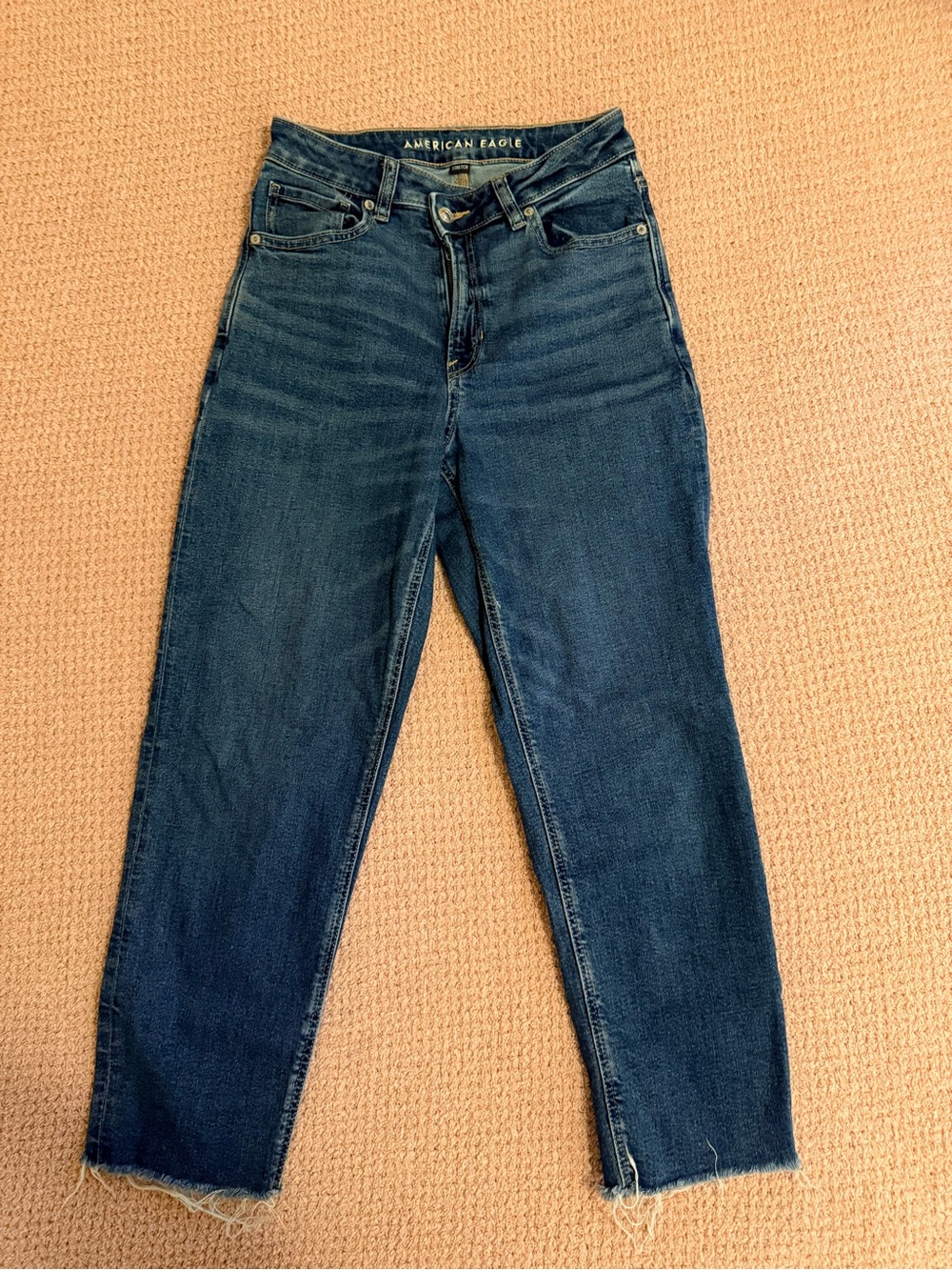 American Eagle Dark Blue Mom Straight Jeans